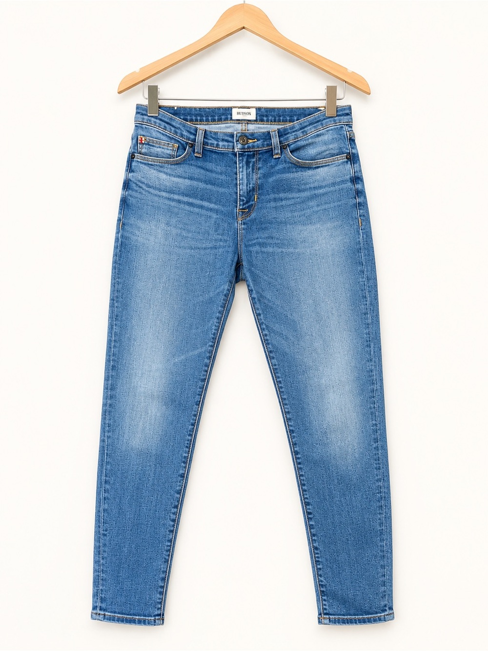 Hudson Krista Crop Super Skinny Jeans Women’s 28 Blue Mid Rise Stretch